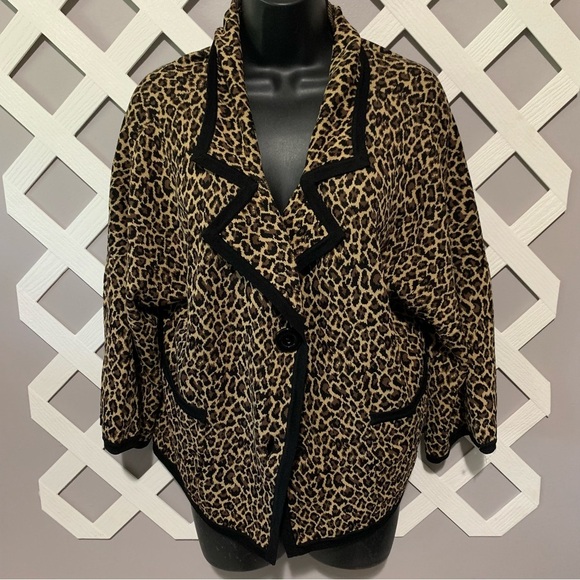 Nine West Sweaters - NINE WEST leopard print cardigan jackets